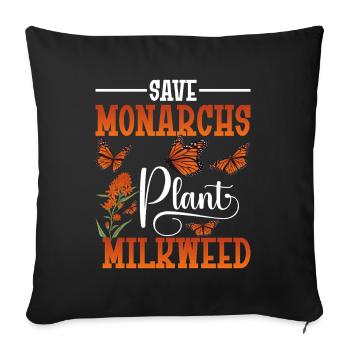Papillon monarque Tenue graphique d’entomologiste Milk - Housse de coussin décorative 45 x 45 cm - noir - Devant