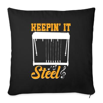 Country Music steelin Pedal Steel Guitariste - Housse de coussin décorative 45 x 45 cm - noir - Devant