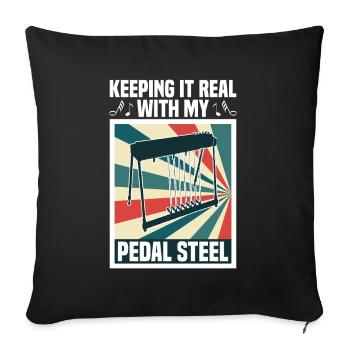 Country Music steelin Pedal Steel Guitariste - Housse de coussin décorative 45 x 45 cm - noir - Devant