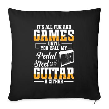 Country Music steelin Pedal Steel Guitariste - Housse de coussin décorative 45 x 45 cm - noir - Devant