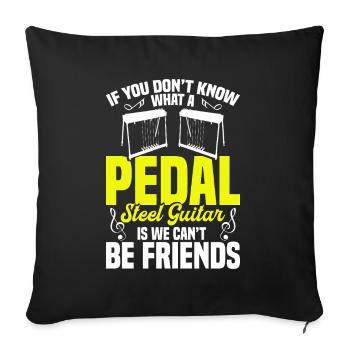 Country Music steelin Pedal Steel Guitariste - Housse de coussin décorative 45 x 45 cm - noir - Devant
