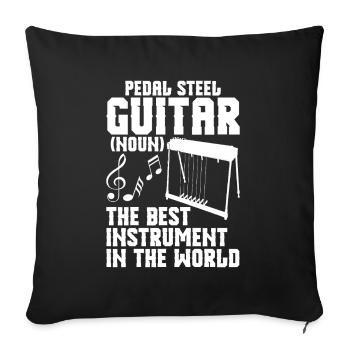 Pedal Steel Guitariste Instrument à cordes Montagne - Housse de coussin décorative 45 x 45 cm - noir - Devant