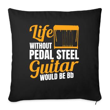 Pedal Steel Guitariste Instrument à cordes Montagne - Housse de coussin décorative 45 x 45 cm - noir - Devant