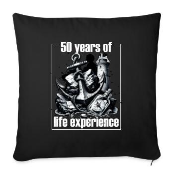 Ancre Phare Boussole 50ème Anniversaire - Housse de coussin décorative 45 x 45 cm - noir - Devant