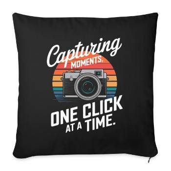 Capturing moments, one click at a time. - Sofa pillowcase 17,3'' x 17,3'' (45 x 45 cm) - black - Front