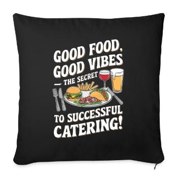 Good food – the secret to successful - Sofa pillowcase 17,3'' x 17,3'' (45 x 45 cm) - black - Front
