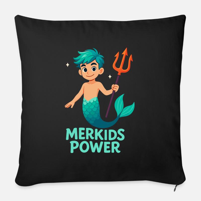 Merkids Power Boy - Housse de coussin décorative 45 x 45 cm - noir