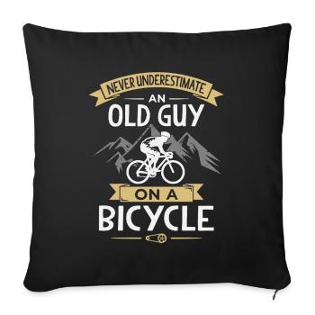 Bicycle Old Guy Cyclist Cycling Bike Biking - Sofa pillowcase 17,3'' x 17,3'' (45 x 45 cm) - black - Front