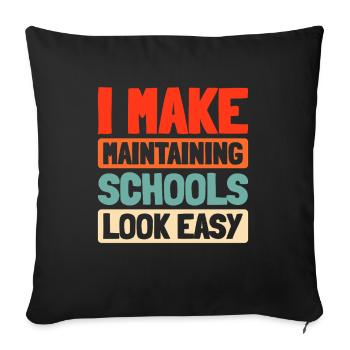 School administrator - Sofa pillowcase 17,3'' x 17,3'' (45 x 45 cm) - black - Front