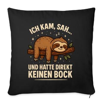 Paresseux, je suis venu, j’ai vu et je n’en ai pas eu envie tout de suite - Housse de coussin décorative 45 x 45 cm - noir - Devant