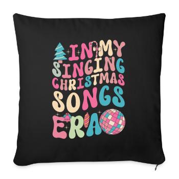 Noël de Weihnachten à l’époque des chansons de Noël chantantes - Housse de coussin décorative 45 x 45 cm - noir - Devant