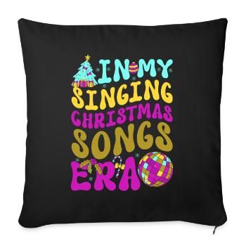 Noël de Weihnachten à l’époque des chansons de Noël chantantes - Housse de coussin décorative 45 x 45 cm - noir - Devant