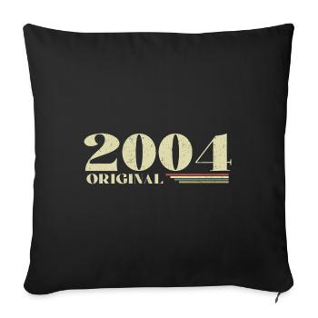 Original 2004 Vintage 2004 anniversaire 2004 rétro - Housse de coussin décorative 45 x 45 cm - noir - Devant