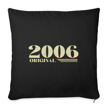 Original 2006 Vintage 2006 anniversaire 2006 rétro - Housse de coussin décorative 45 x 45 cm - noir - Devant