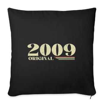 Original 2009 Vintage 2009 Retro Anniversary 2009 - Sofa pillowcase 17,3'' x 17,3'' (45 x 45 cm) - black - Front