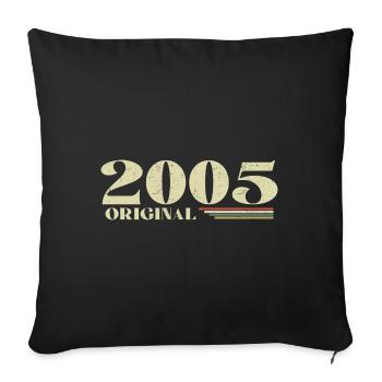 Original 2005 Vintage 2005 anniversaire 2005 rétro - Housse de coussin décorative 45 x 45 cm - noir - Devant