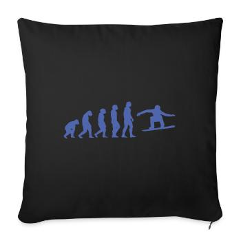 Snowboarder Evolution Silhouette Minimalist - Sofakissenbezug 45 x 45 cm - Schwarz - Vorne