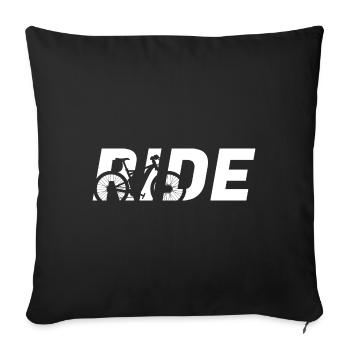 Mountainbike fahren MTB Downhill - Sofakissenbezug 45 x 45 cm - Schwarz - Vorne
