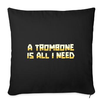 Trombone - Sofa pillowcase 17,3'' x 17,3'' (45 x 45 cm) - black - Front