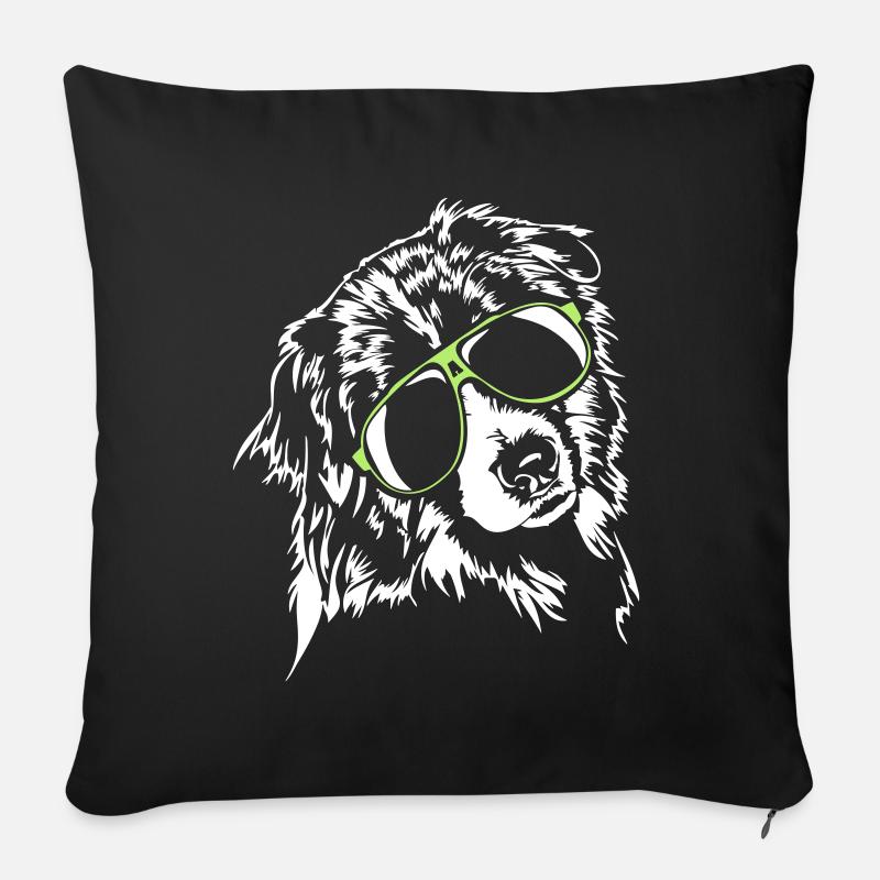 AUSTRALIAN SHEPHERD cool lunettes Chiens Wilsigns - Housse de coussin décorative 45 x 45 cm - noir