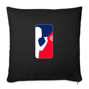 Dards bleu streetwear blanc rouge - Housse de coussin décorative 45 x 45 cm - noir - Devant