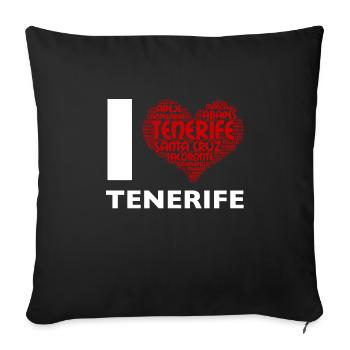 Tenerife Îles Canaries cadeau de vacances île de Santa Cruz - Housse de coussin décorative 45 x 45 cm - noir - Devant