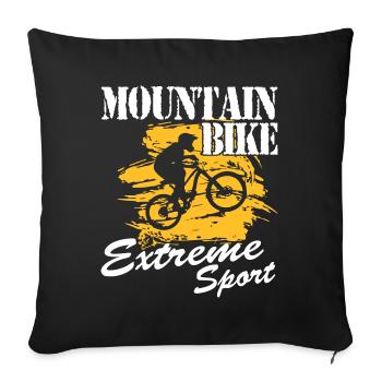 mountain bike extreme sport - Sofa pillowcase 17,3'' x 17,3'' (45 x 45 cm) - black - Front