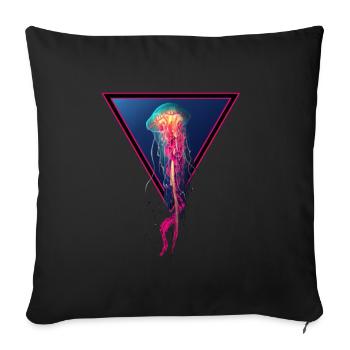Jellyfish / jellyfish - Sofa pillowcase 17,3'' x 17,3'' (45 x 45 cm) - black - Front