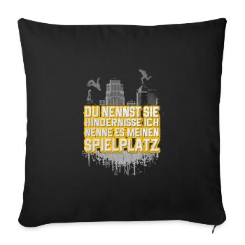 Parkour Wandläufer Plancher Underbar Geschenk - Sofakissenbezug 45 x 45 cm - Schwarz - Vorne