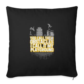 Parkour Wandläufer Plancher Underbar Geschenk - Sofakissenbezug 45 x 45 cm - Schwarz - Vorne