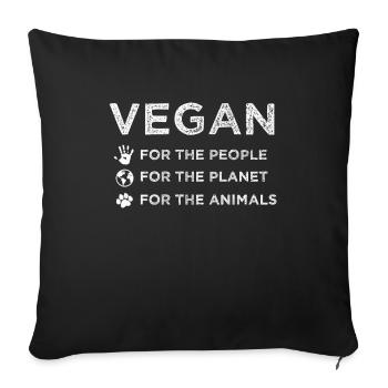 Vegan - Sofakissenbezug 45 x 45 cm - Schwarz - Vorne