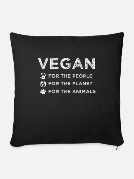 Vegan - Sofakissenbezug 45 x 45 cm - Schwarz