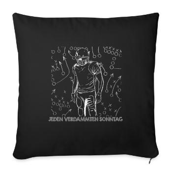 Football Chaque damns Dimanche - Housse de coussin décorative 45 x 45 cm - noir - Devant