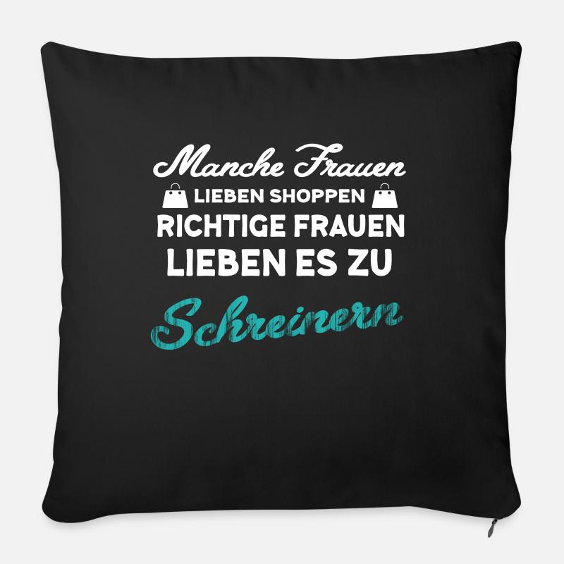 Menuiserie menuiserie - Housse de coussin décorative 45 x 45 cm - noir