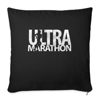Ultramarathon 100 kilometers ultra running gift - Sofa pillowcase 17,3'' x 17,3'' (45 x 45 cm) - black - Front