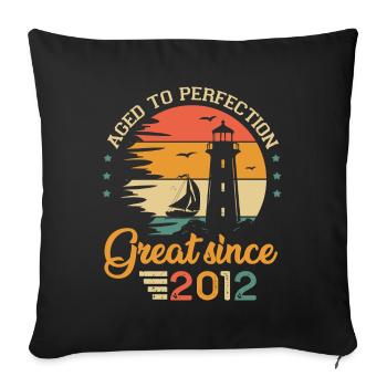 2012 years boat great since 2012 anniversary - Sofa pillowcase 17,3'' x 17,3'' (45 x 45 cm) - black - Front