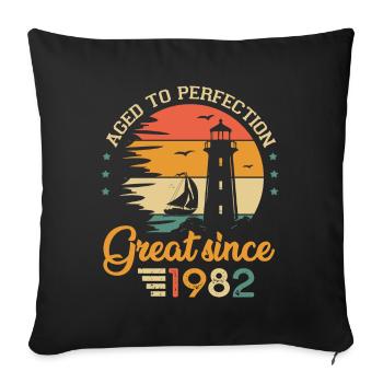 40 years boat great since 1982 anniversary - Sofa pillowcase 17,3'' x 17,3'' (45 x 45 cm) - black - Front