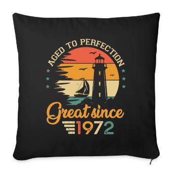 51 years old boat great since 1972 anniversary - Sofa pillowcase 17,3'' x 17,3'' (45 x 45 cm) - black - Front