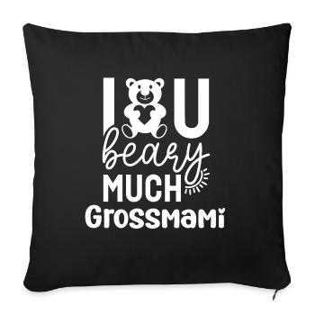 Liebe dich Grossmami Oma Schweiz Grosi Schweizerin - Sofakissenbezug 45 x 45 cm - Schwarz - Vorne