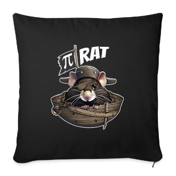 Pi Rat - Pirate, jeu de mots amusant avec rat - Housse de coussin décorative 45 x 45 cm - noir - Devant
