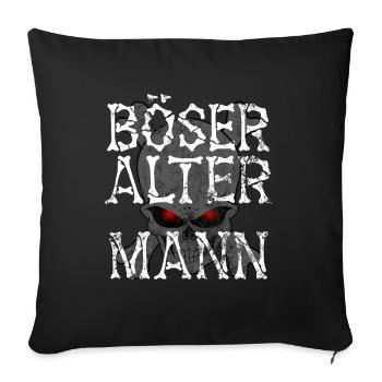 Böser alter Mann - Totenkopf - Männertag - Spruch - Sofakissenbezug 45 x 45 cm - Schwarz - Vorne