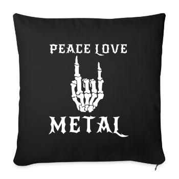 Peace Love Metal - Heavy Metal Musique - Housse de coussin décorative 45 x 45 cm - noir - Devant