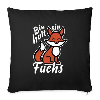 Bin halt ein Fuchs - schlau und clever - für Jungs - Sofakissenbezug 45 x 45 cm - Schwarz - Vorne
