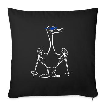 Mallard - Duck with sticks - Walking - Sofa pillowcase 17,3'' x 17,3'' (45 x 45 cm) - black - Front