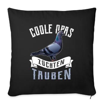 Coole Opas züchten Tauben - Taubenzüchter - Sofakissenbezug 45 x 45 cm - Schwarz - Vorne