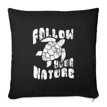 Suivez votre nature - Sea Turtle - Housse de coussin décorative 45 x 45 cm - noir - Devant