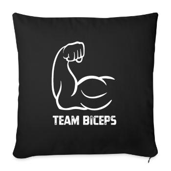 Team Biceps - Musculation - Renforcement musculaire - Housse de coussin décorative 45 x 45 cm - noir - Devant