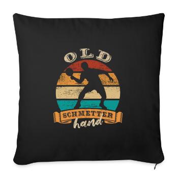 Old Schmetterhand Tischtennis Schmetterball - Sofakissenbezug 45 x 45 cm - Schwarz - Vorne