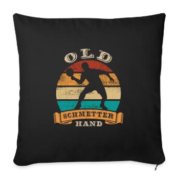 Old Schmetterhand Tischtennis Schmetterball - Sofakissenbezug 45 x 45 cm - Schwarz - Vorne