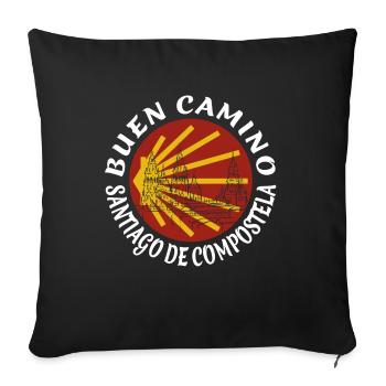 Buen Camino Santiago de Comostela - Jakobsweg - Sofa pillowcase 17,3'' x 17,3'' (45 x 45 cm) - black - Front